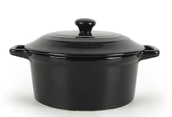 ovenschotel rond met deksel zwart 10 x H5 cm