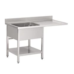 RVS spoeltafel met ruimte voor vaatwasser 120x70x85cm Dermbach
