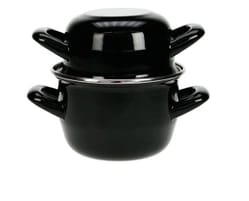 MOSSELPOT ZWART 0,5KG-0,9L Dia 12CM