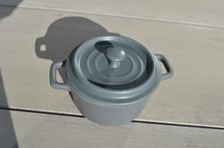 ovenpot rond grijs 16 x 12 x 8cm
