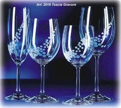 wit wijnglas Toscia gravure